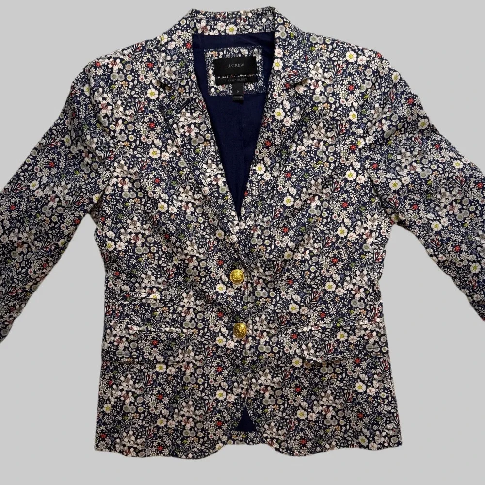 J Crew Liberty Floral‎ Fabric Schoolboy Blazer Size 0